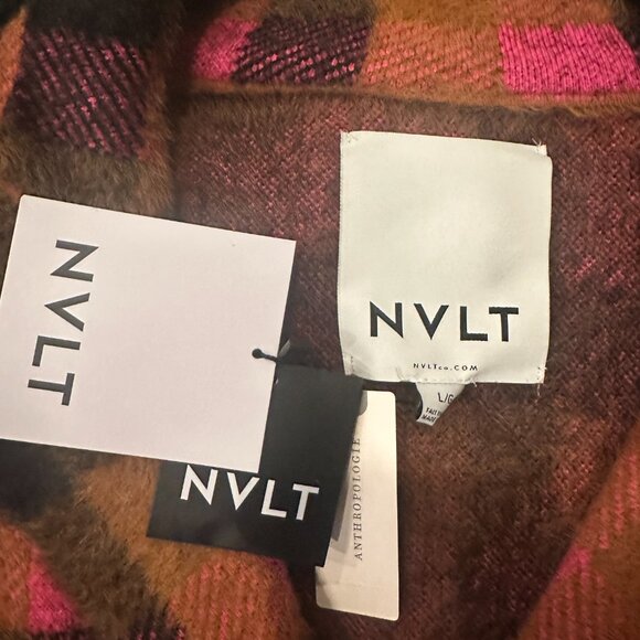 NVLT Checked Plaid Double Breasted Coatigan Jacket Coat Cardigan - Picture 11 of 13